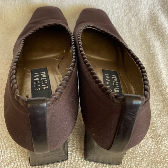 Vintage Stuart Weitzman Brown Heels Square Toe Women's Size 6 - Picture 6 of 11